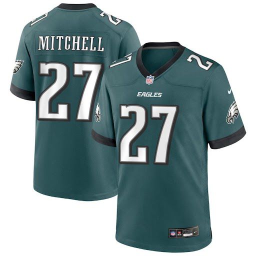 Men Philadelphia Eagles 27 Mitchell 2024 Nike Green Game NFL Jersey style 2